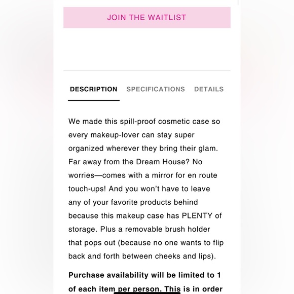 BEIS x BARBIE The Cosmetic Case
IN BARBIE™ PINK - Picture 13 of 16